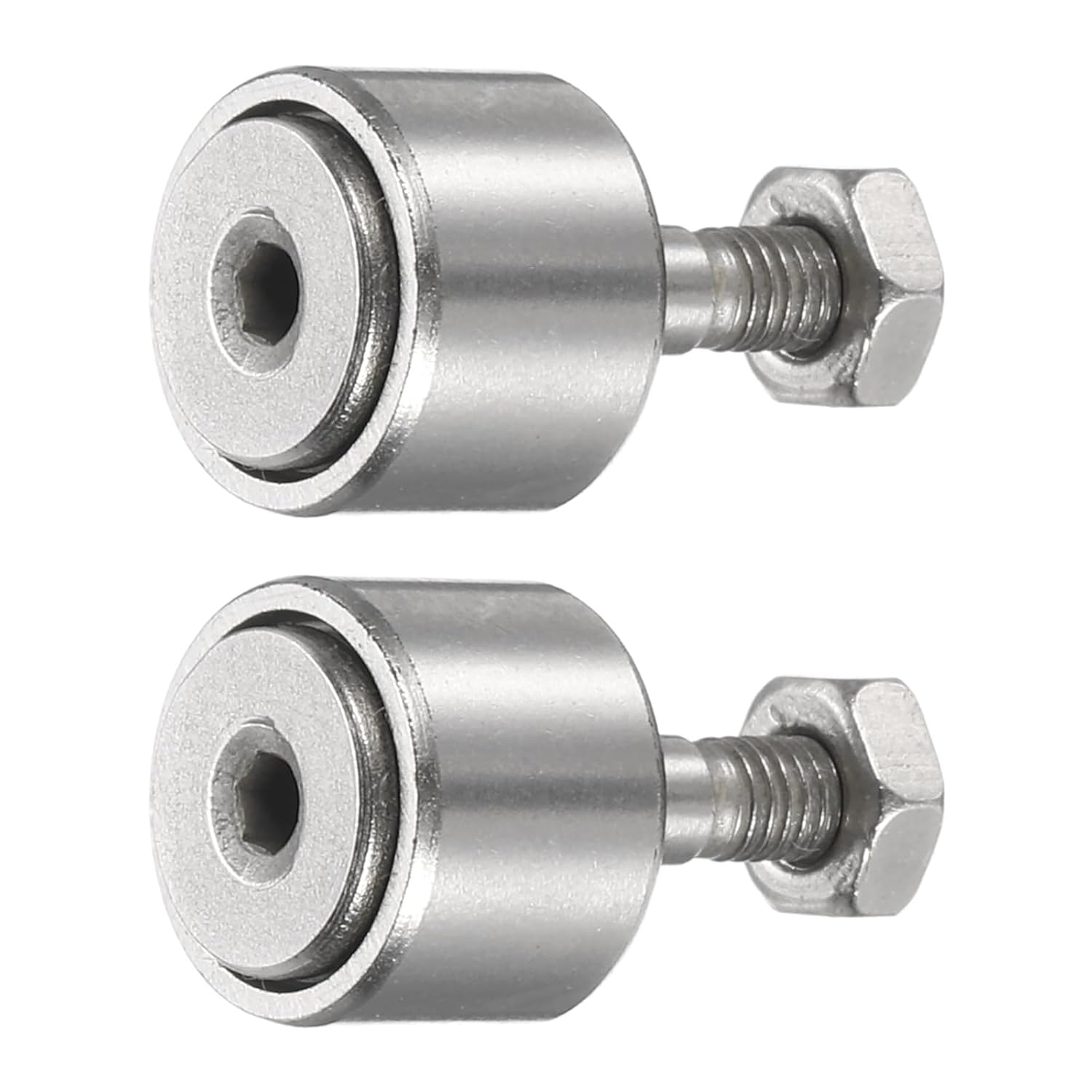 Uxcell cam follower bearing close-up showing stainless steel construction