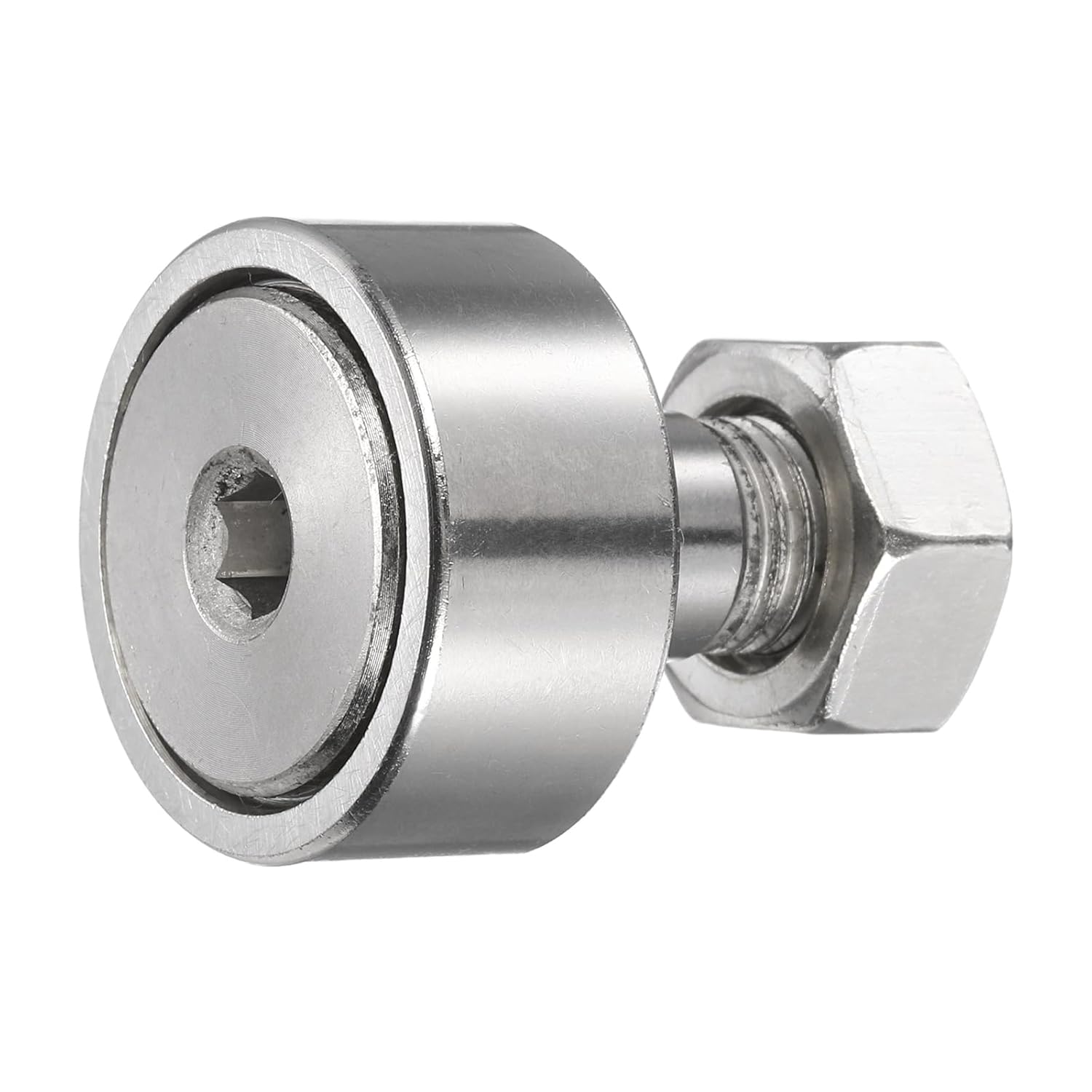 uxcell cam follower bearing showing stainless steel construction and dimensions