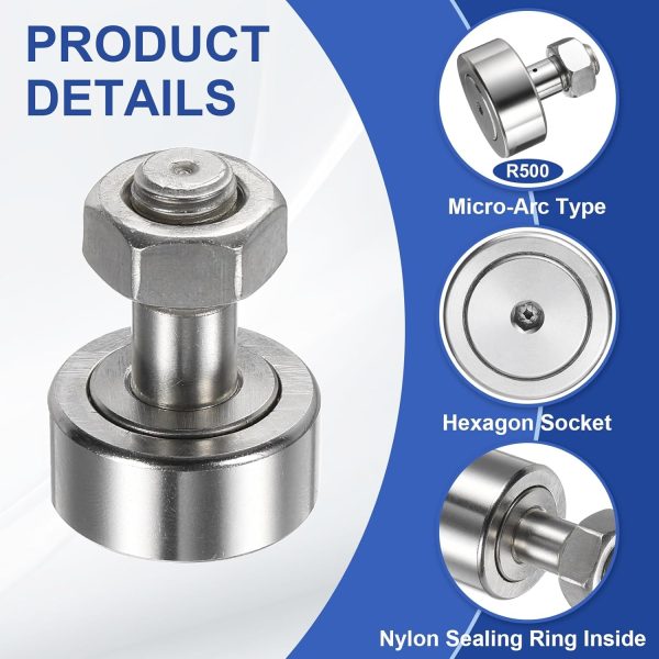uxcell Stainless Steel Cam Follower Bearing Track Runner-2