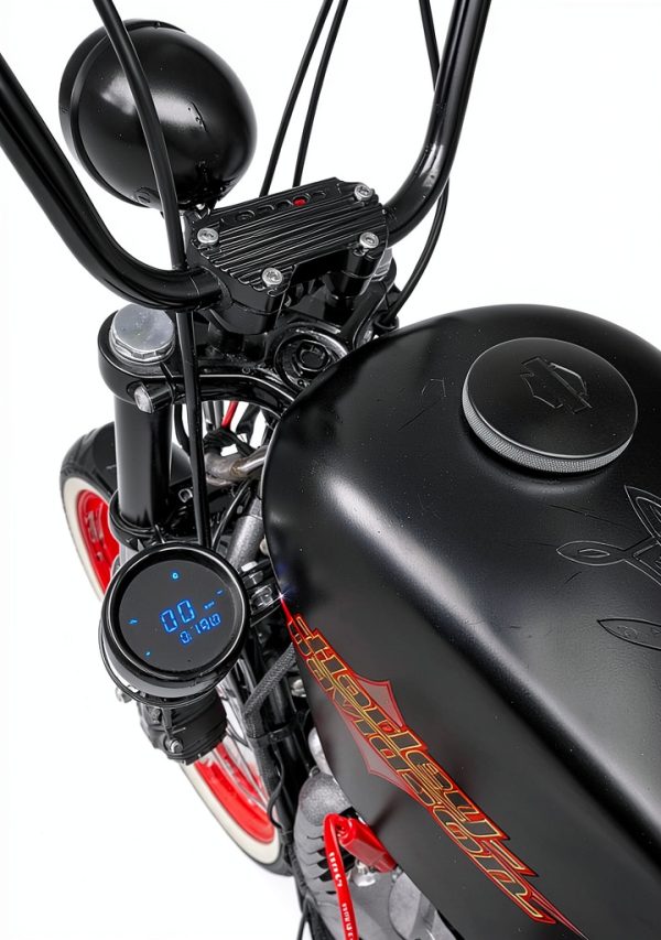 JBSporty Harley Sportster Coil Ignition Kit Satin Black with Red Wires-5