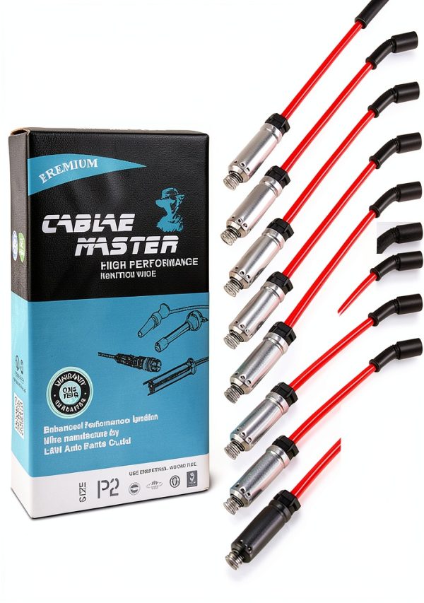 Cable Master LS V8 Engine Spark Plug Wire Set 8‑Piece Red 10mm-1
