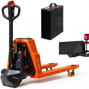 Full Electric Pallet Jack MBOIFEA 4400lb 48V20AH Orange 48x27in Forks-0